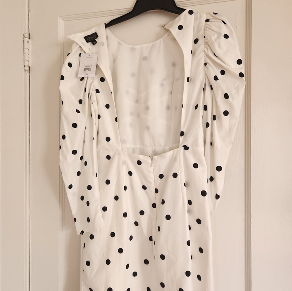 Topshop Dres (white w black polka dot) - Picture 2 of 4